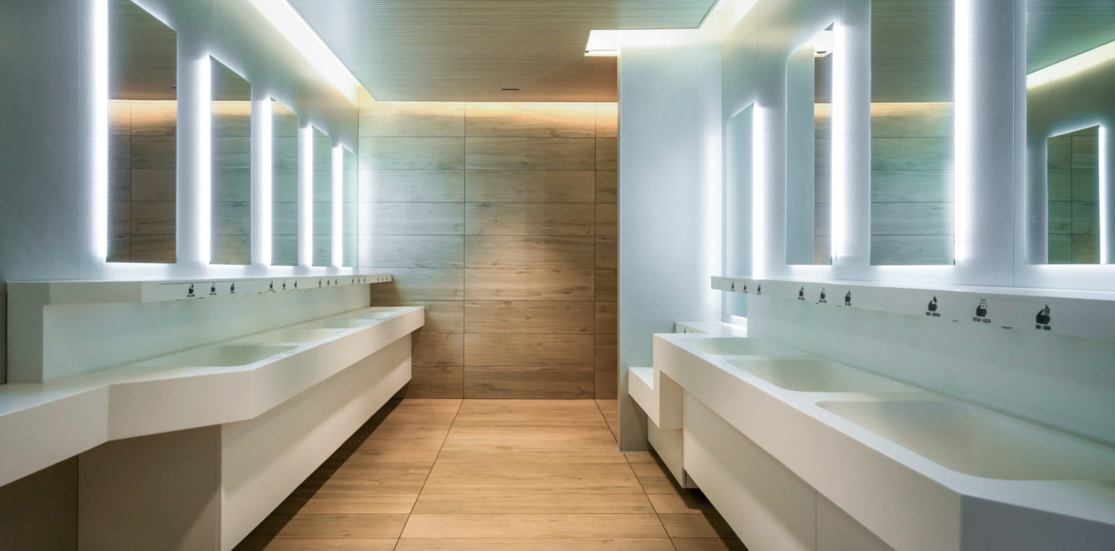 Modern design of public toilet and restroom. - Matrix HG, Inc.